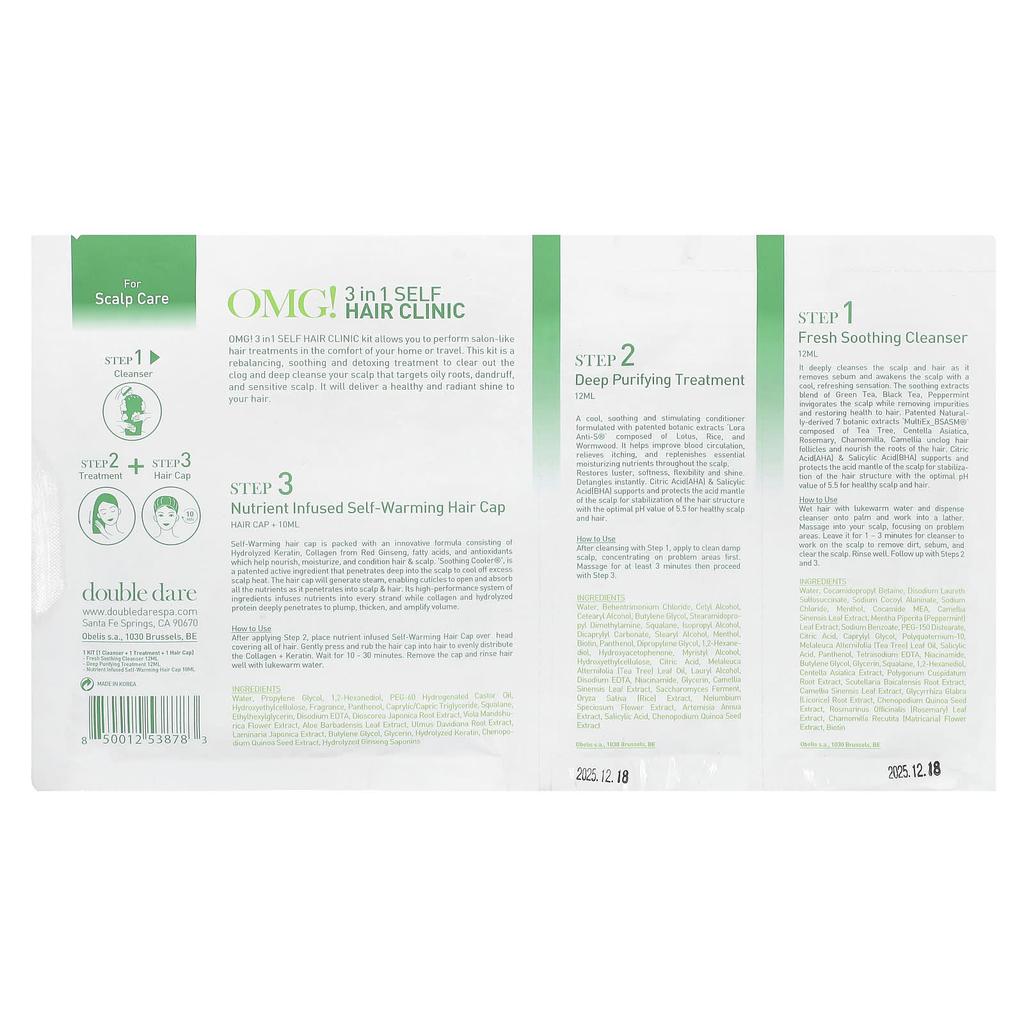 Double dare МОЙ БОГ! 3-в-1 самостоятельная клиника по уходу за волосами, уход за кожей головы, 3-шаговый набор