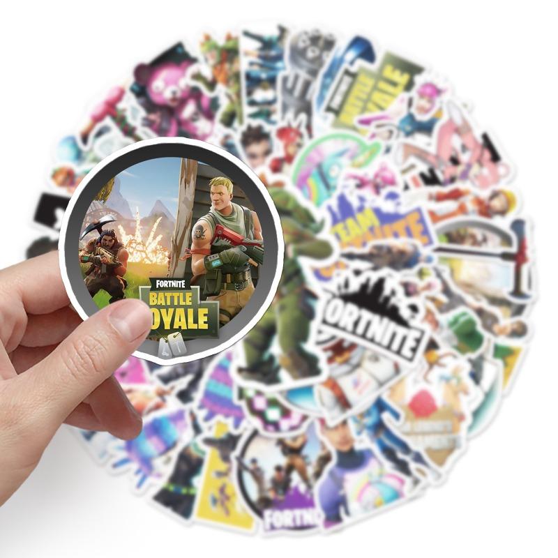 50pcs Fortnite Waterproof Sticker Graffiti Game Character Scooter Gaming Handbooks Computer Decoration Sticker