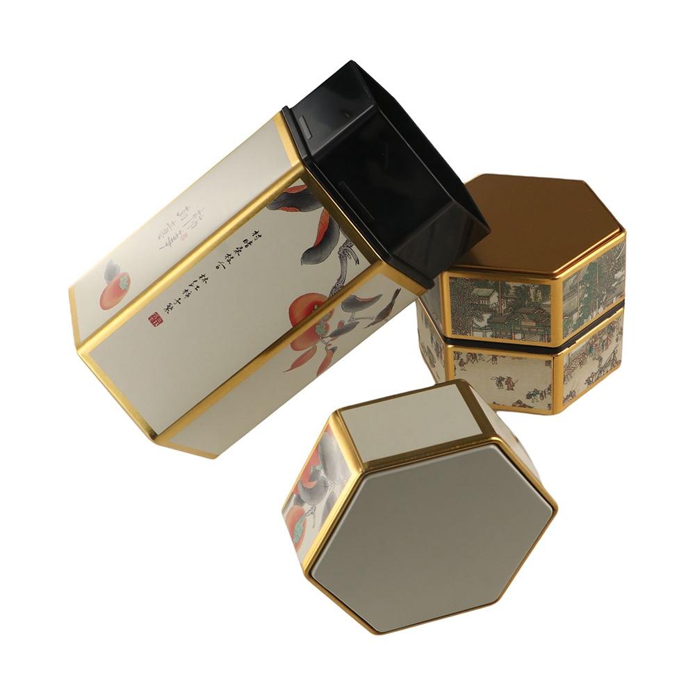 1Pcs Hexagonal Tea Storage Container Sealed Empty Tea Pot Tea Box Tea Organizer Tea Storage Tank