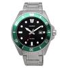 Casio Стандартные аналоговые спортивные часы MDV-107D-3AV для мужчин, водонепроницаемость 200 м, зеленый безель, металлический браслет