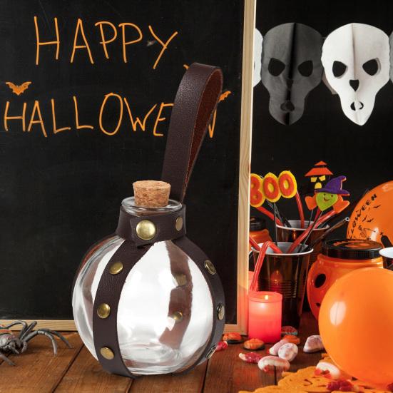 250 мл пробковая бутылка ведьмы-волшебника для Хэллоуина с поясом из искусственной кожи, одежда в стиле Ренессанс, средневековый аксессуар, декор для пояса, бутылка для зелья