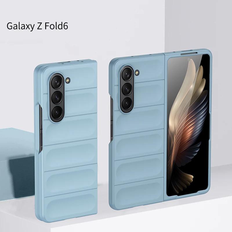 Комплект из 2 частей Samsung Galaxy Z Fold 3 4 5 6 7 Fold7 Fold6 Защитный противоударный чехол Защита от царапин Матовый нескользящий чехол с эффектом кожи