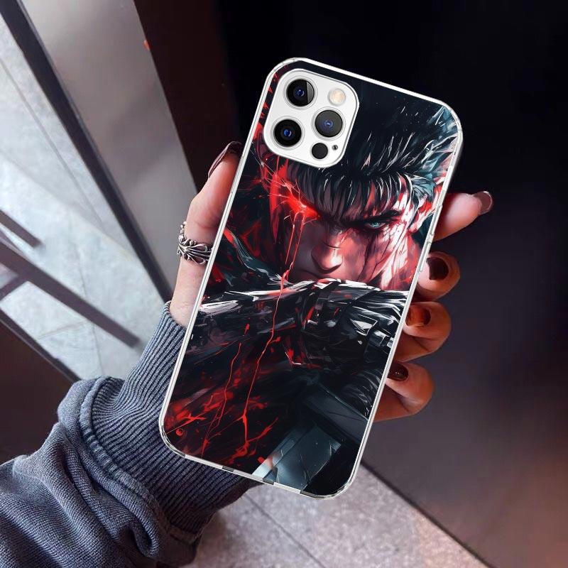 G-Guts B-Berserks Anime Phone Case For iPhone 17 Air 11 13 Mini 14 15 Plus 16 12 Pro Max 16E SE 7 8 Pattern Soft TPU Back Cover