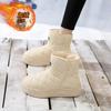 CRLAYDK Winter New Women Boots Ankle Keep Warm Fur Lined Snow Shoes Platform Leather Waterproof Outdoor Walking Ladies Booties