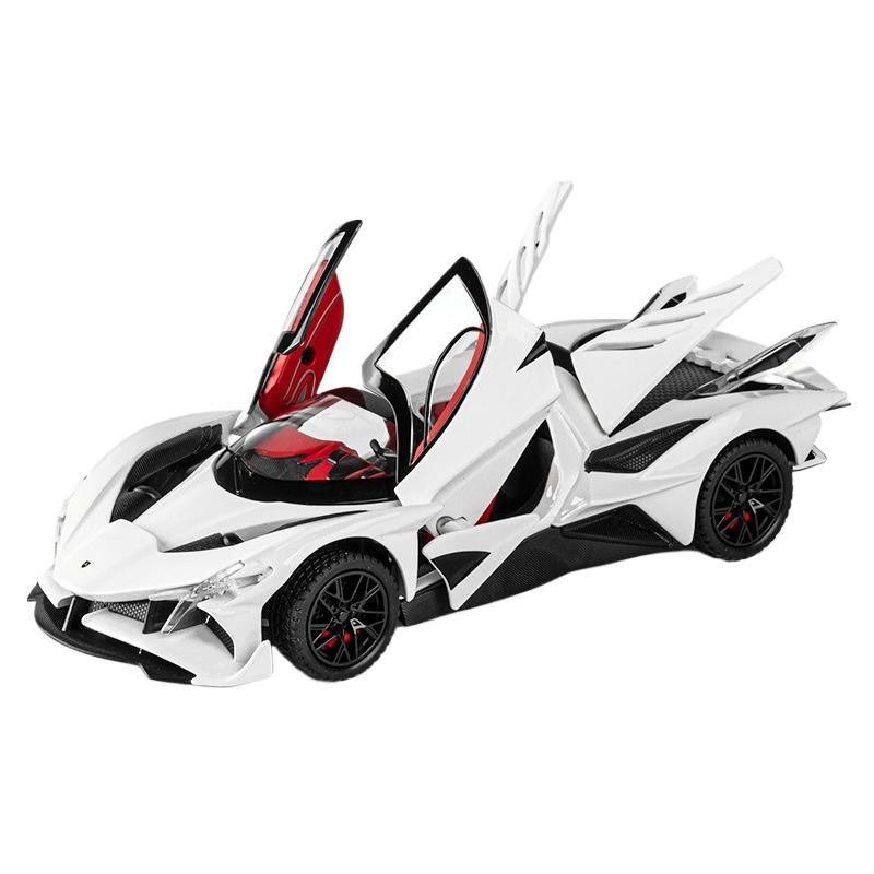 1/24 Apollo Project EVO Модель спортивного автомобиля из сплава Литой металлический игрушечный автомобиль Модель супергоночного автомобиля Симуляция Звук и свет Детский подарок