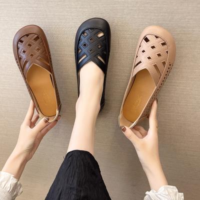 Весенне-летние туфли для мам среднего и пожилого возраста, сексуальные сандалии на плоской подошве, элегантные блестящие удобные сандалии, женская дышащая обувь