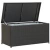 Storage Chest - vidaXL - 100x50x50 Cm - Woven Resin - Black - Weatherproof