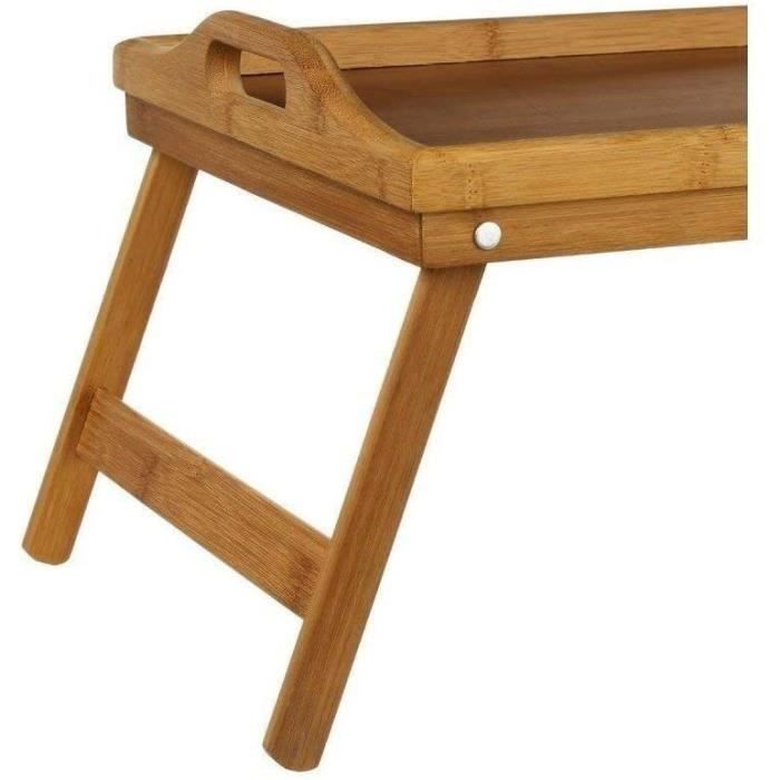 Plateau pour petit déjeuner au lit - Bambou - Dépliable - Rectangulaire - Contemporain