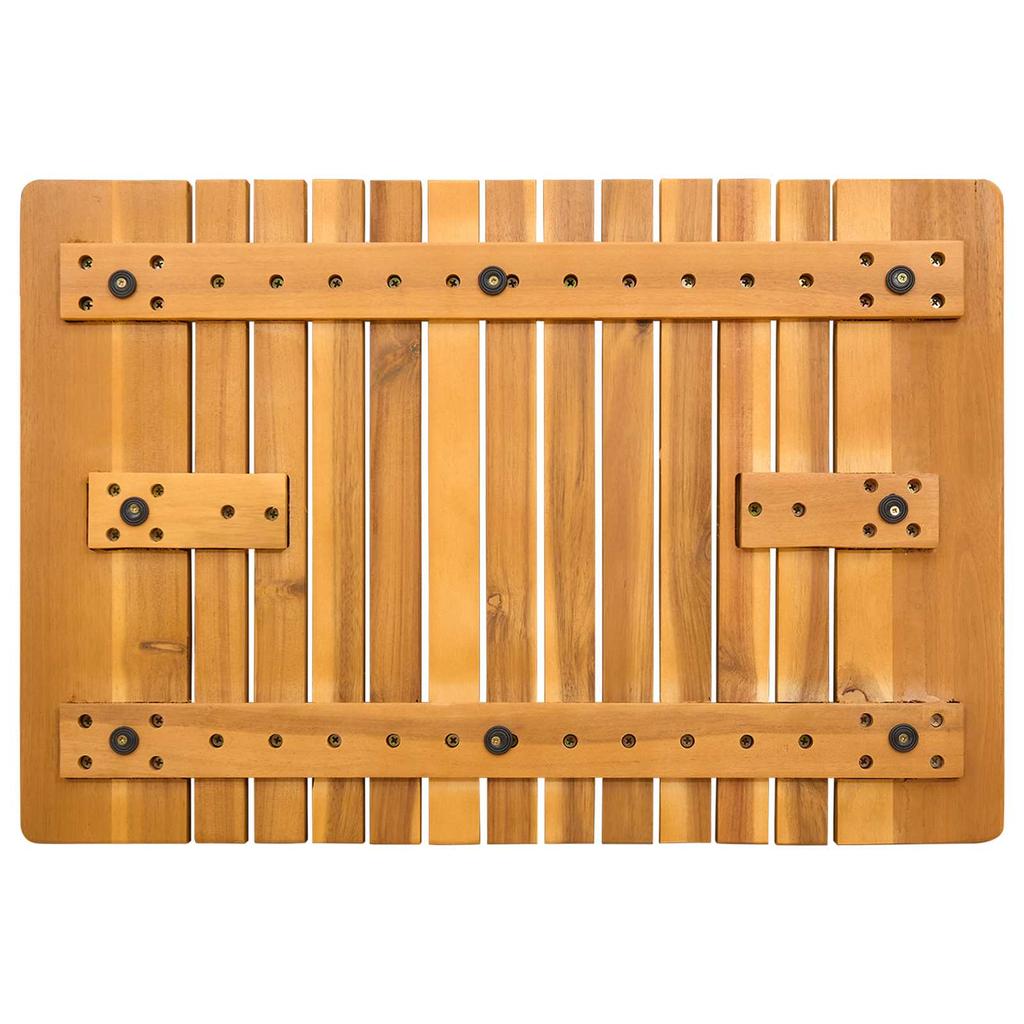 Bath Mat Solid Color Brown 59 x 40 cm Wood