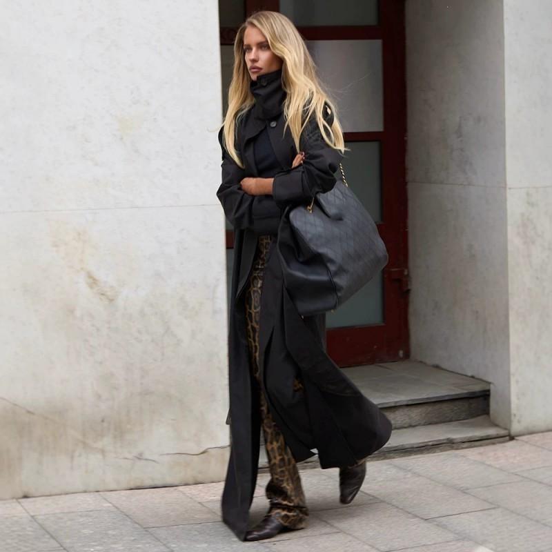 Женский длинный тренч с воротником-стойкой, поясом, деталями на плечах, приталенного кроя, элегантная верхняя одежда для commuters