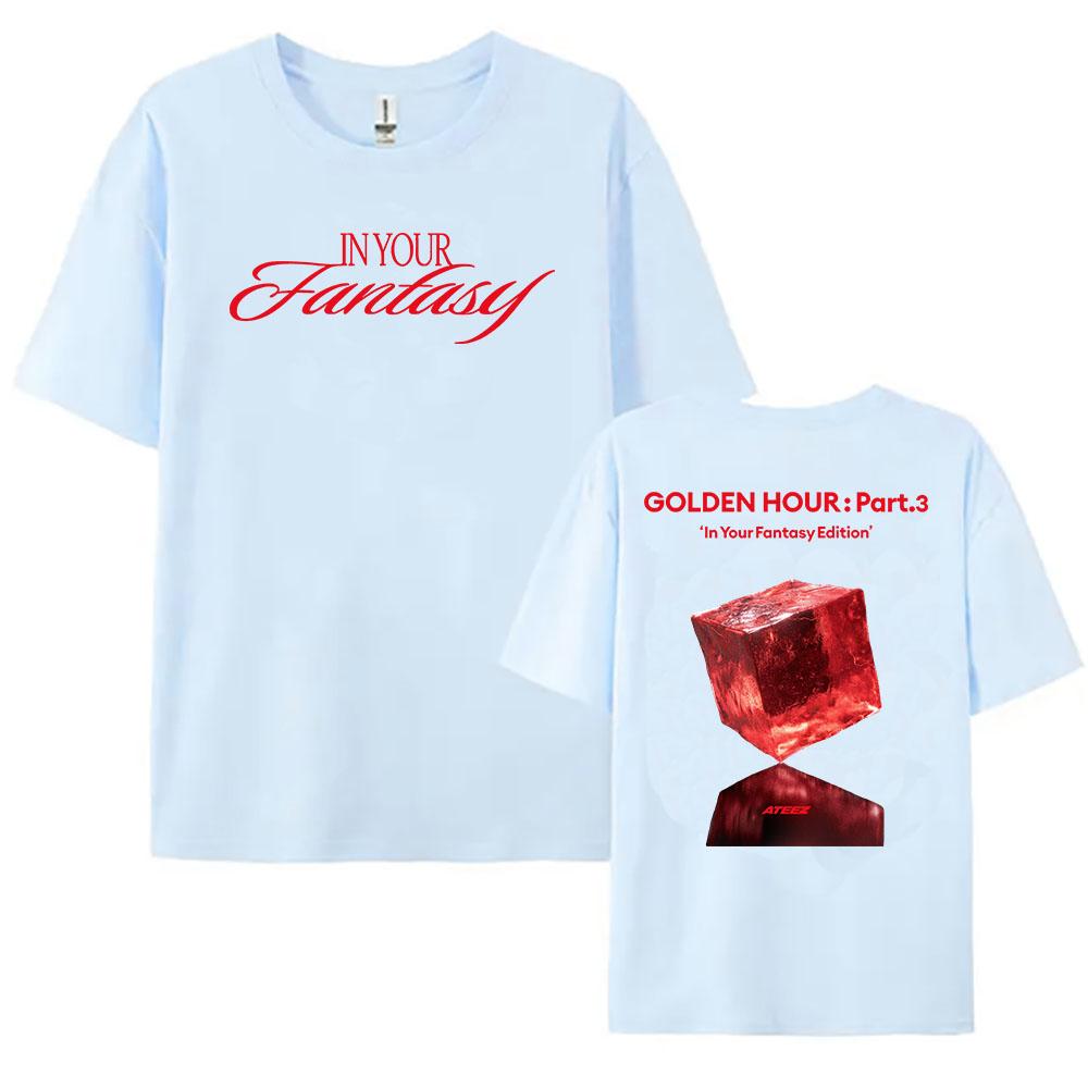 GOLDEN HOUR : Part.3 In Your Fantasy Edition T-shirt ATEEZ Boys Band Korean Style Tshirts Unisex Streetwear Fashion Women Tees