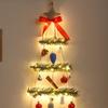 Светодиодное рождественское настенное украшение Рождественская елка с маленькими подвесками Светящаяся рождественская елка