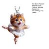 Christmas Tree Ornament Cartoon Cat Pendant with Lanyard Easy To Hang Decorative Acrylic Rearview Mirror Hanging Accessory