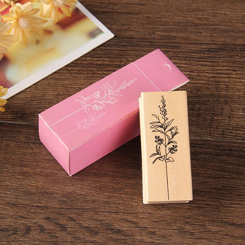 Винтажные штампы с изображением травянистых растений, деревянные резиновые штампы своими руками для скрапбукинга