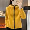 Outdoor Autumn and Winter Contrast Color Fleece Women's Polar Fleece Jacket Jacket Double-sided Fleece Warm Thickening