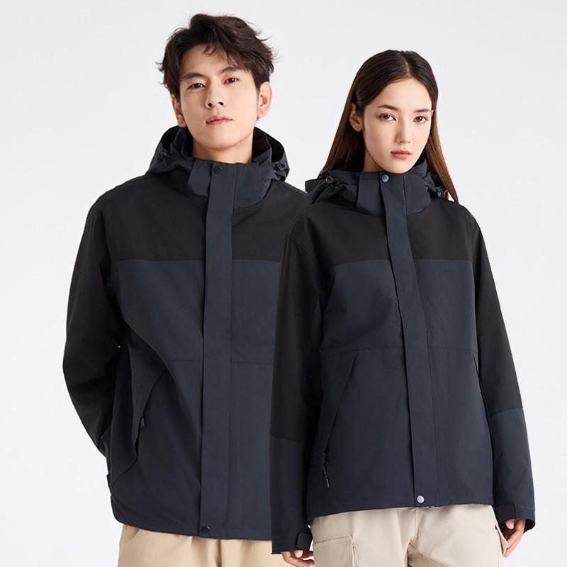 Women Men 3-in-1 Hiking Jacket Windproof Waterproof Fleece Lined Outdoor Coat Camping Fishing