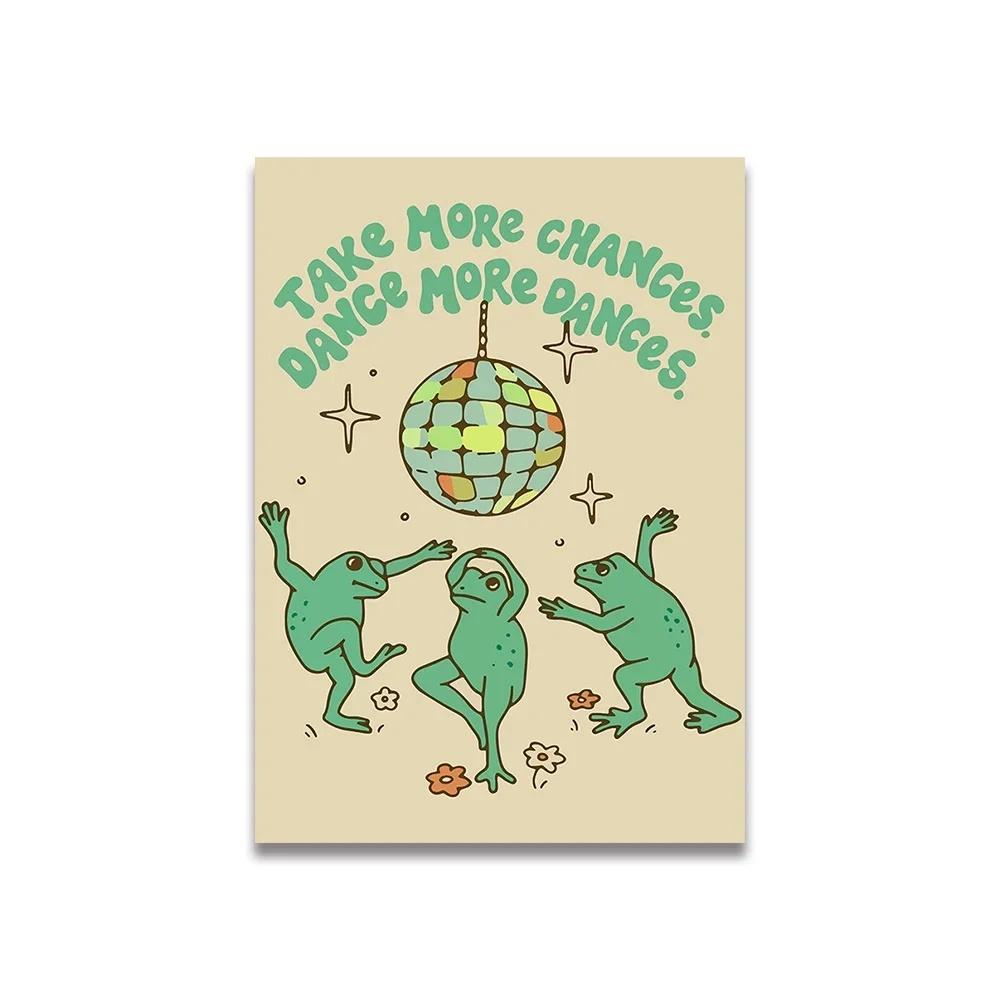 Vintage Pink Cartoon Print Canvas Posters Wall Art Poster Home Decor Canvas Print Painting Living Room Bedroom Decor Unframed