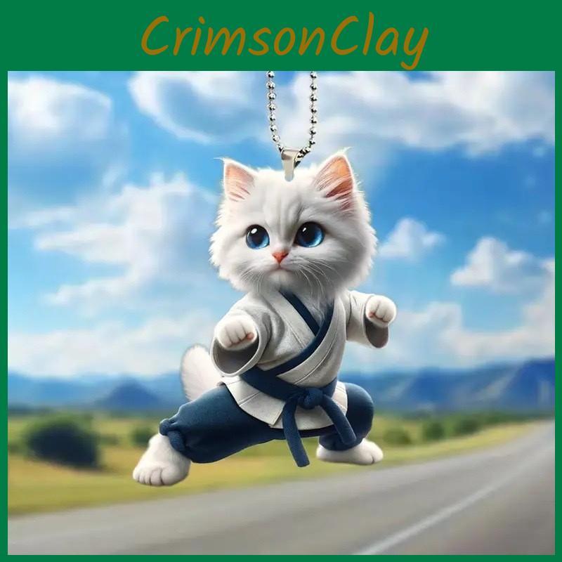 Cat Car Acrylic Hangtag Ornament Sleek Design Interior Decora Supplies Pendant