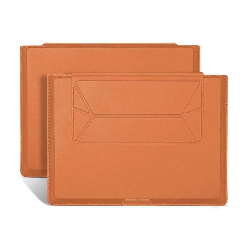 Slim Laptop Sleeve Case MacBook Pro Air 14 16 Inch Protective Inner Bag PU Leather Black Tan