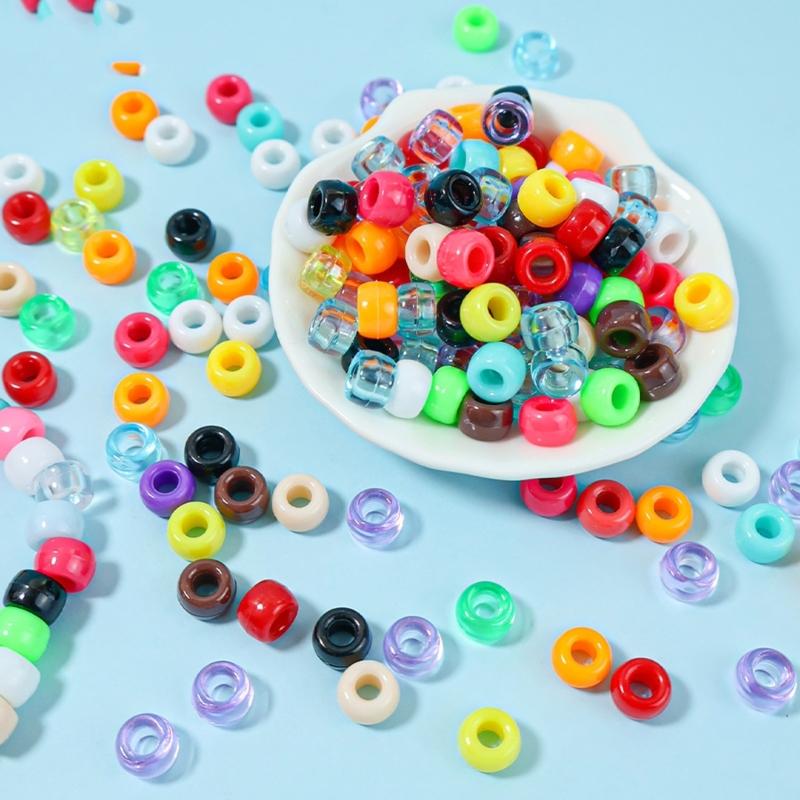 DIY Bracelet Making Set With Resin Beads Plastic Charm and Elastics String for Kids Adults Jewelry Craft Supplies