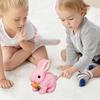 Simulation Electric Rabbit Pet Plushtoy Solid Color Plush Electric Rabbit Can Walk And Nod Animal Doll Toy Battery Model