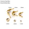 50pcs/lot Stainless Steel Gold Plated Connector Clasp Crimp End Beads For Bracelet Necklace Chains DIY Jewelry Making Supplies