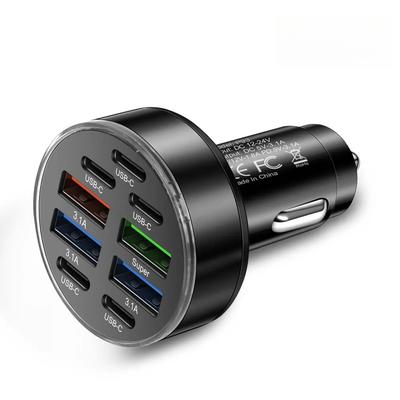 P93 Автомобильное USB-зарядное устройство 9 в 1 для iPhone, гнездо PD, автомобильное зарядное устройство для телефона для Samsung, Huawei, Xiaomi