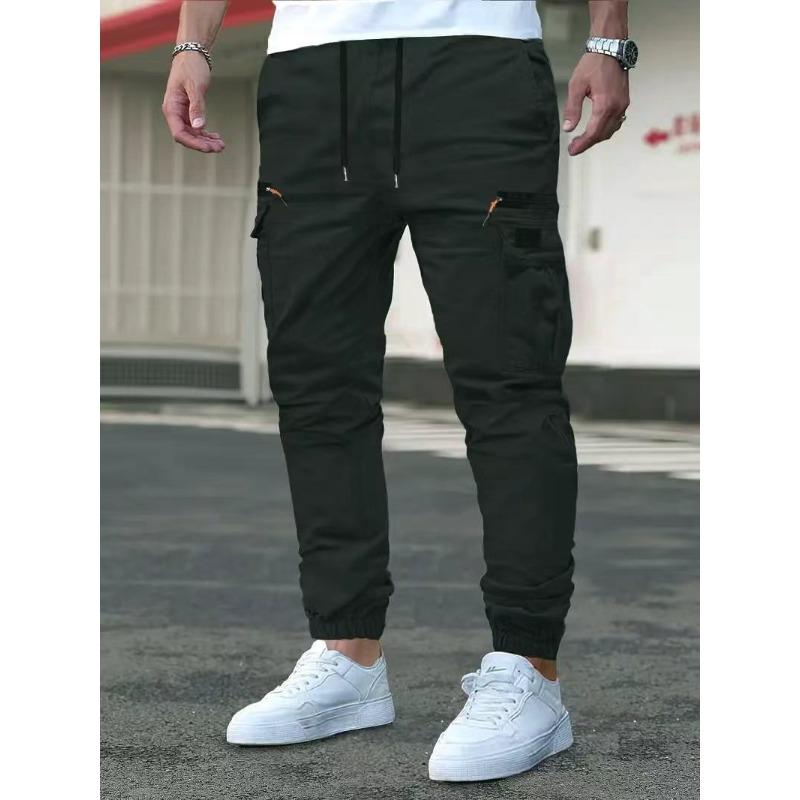 Men's Spring Fall Cargo Jogger Pants – Lightweight Tapered Sweatpants with Drawstring Waist, Multi-Pocket Outdoor Casual Trousers for Hiking Workout