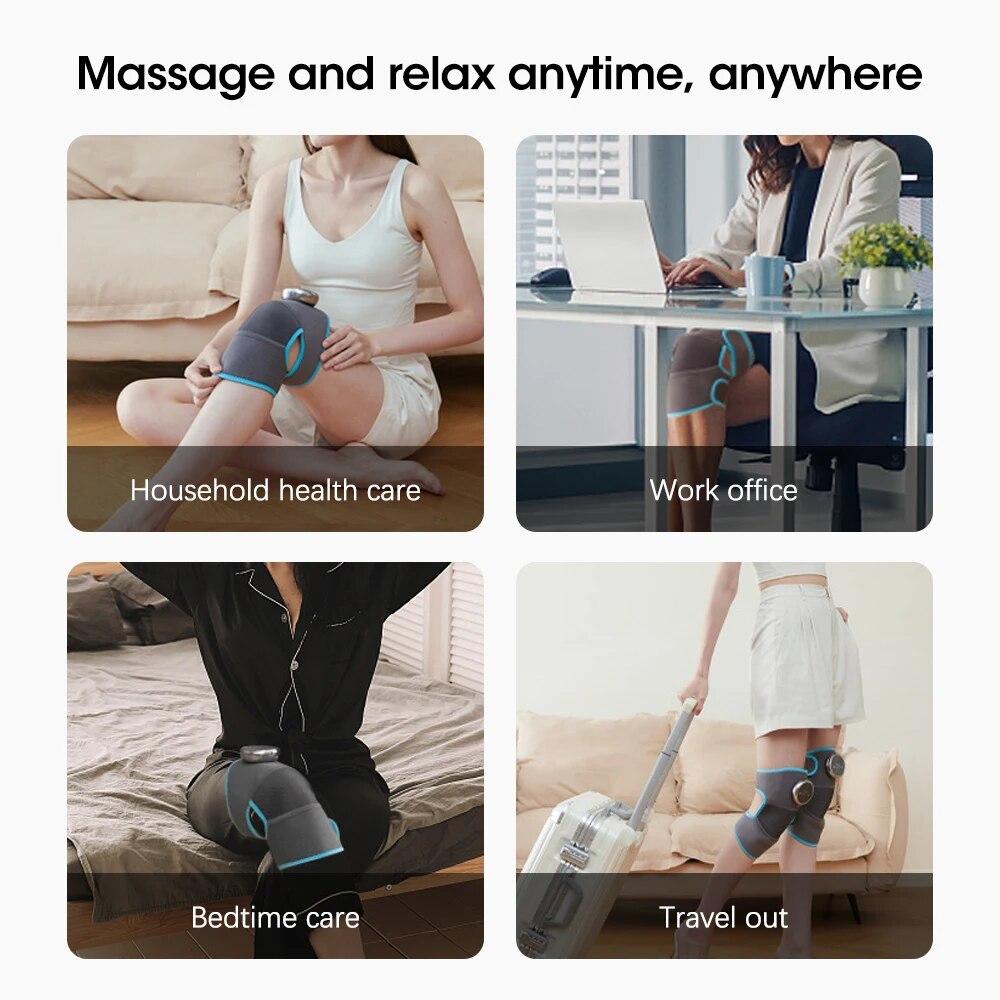 Electric Knee Massager Belt Heating Pad Vibration Shoulder Massager Arthritis Physiotherapy Massage Knee Pad Pain Relief