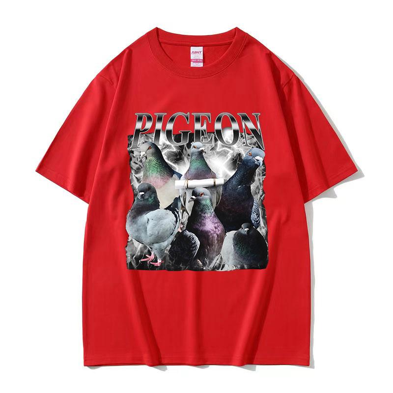 Pigeon Funny Graphic T Shirts Unisex Women Aesthetic Vintage Short Sleeve Tshirt Casual 100 Cotton Oversized Tee Shirt Streetwear