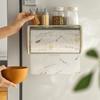 Wall Mount Paper Towel Storage Rack Napkin Holder with Clear Lid Convenient Tissue Dispenser for Kitchen and Bathroom
