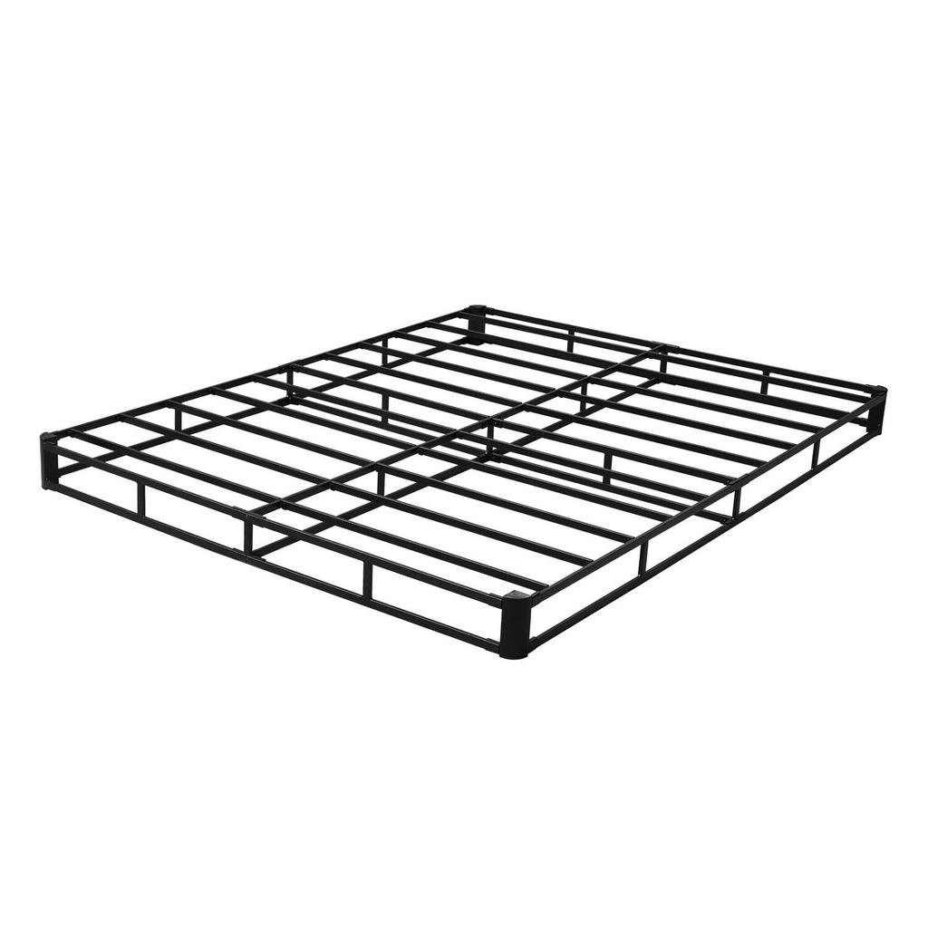 Box Spring, Queen Size Bed Frame with Washable Fabric Cloth, Heavy Duty Metal Frame for Queen Bed, 130 mm Mattress Foundation, 1587.57 kg Max Weight