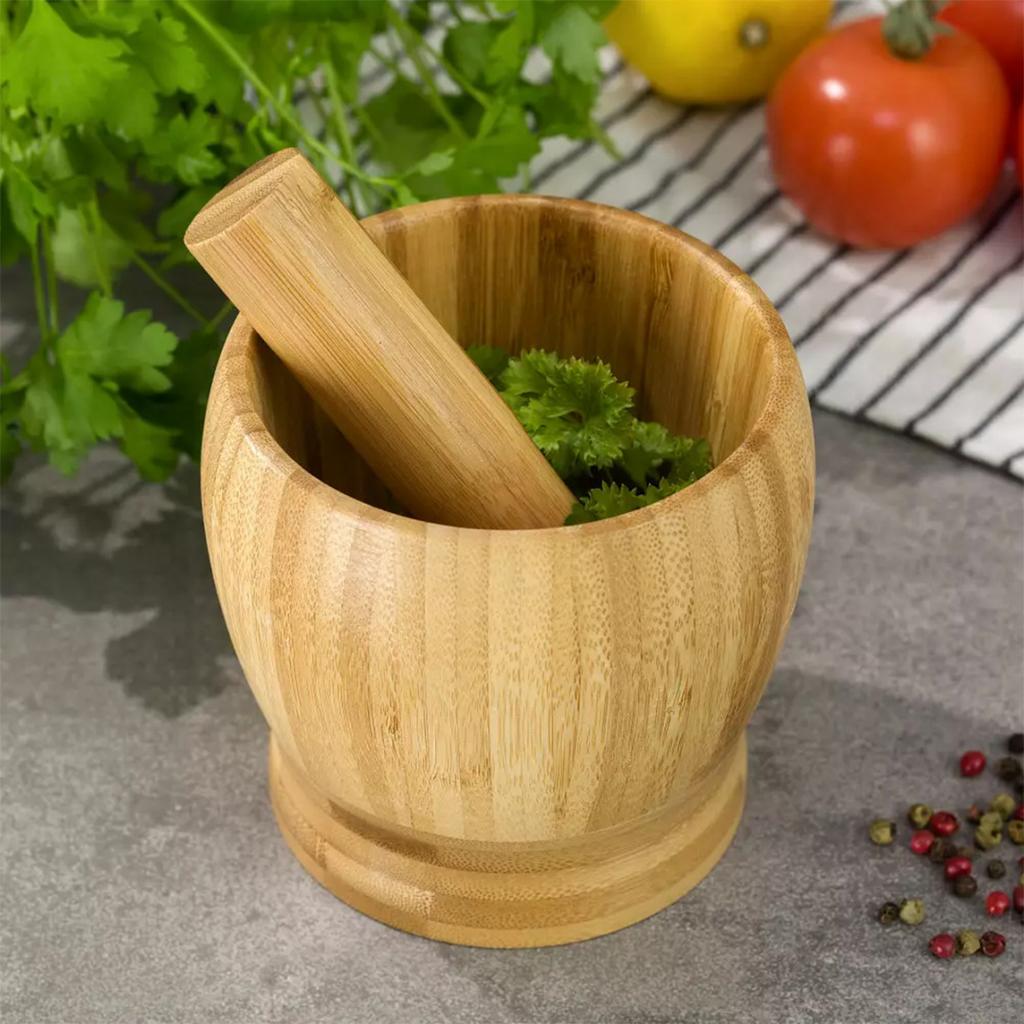 Kitchen Bamboo Mortar 9Cm Kinghoff Kh-1616