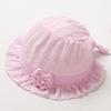 Шапочка принцессы с кружевом для малышей, весна-лето, сетчатая дышащая шапочка для девочек, солнцезащитные шляпы, однотонные, регулируемые, для новорожденных, шапочки-бини