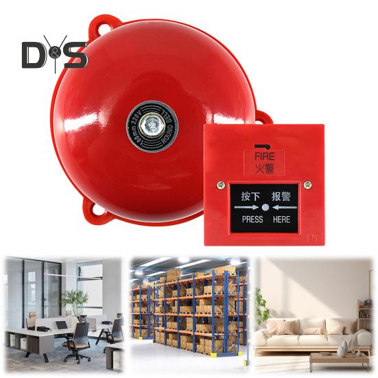 Manual Call Point Alarm Strike Type Electric Bell 100dB Loud Volume Design Easy Installation Compact Internal Strike Alarm Bell