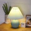 Retro Ceramic Pleated Table Lamp - Mid-Century Style for Bedroom or Wedding Decor