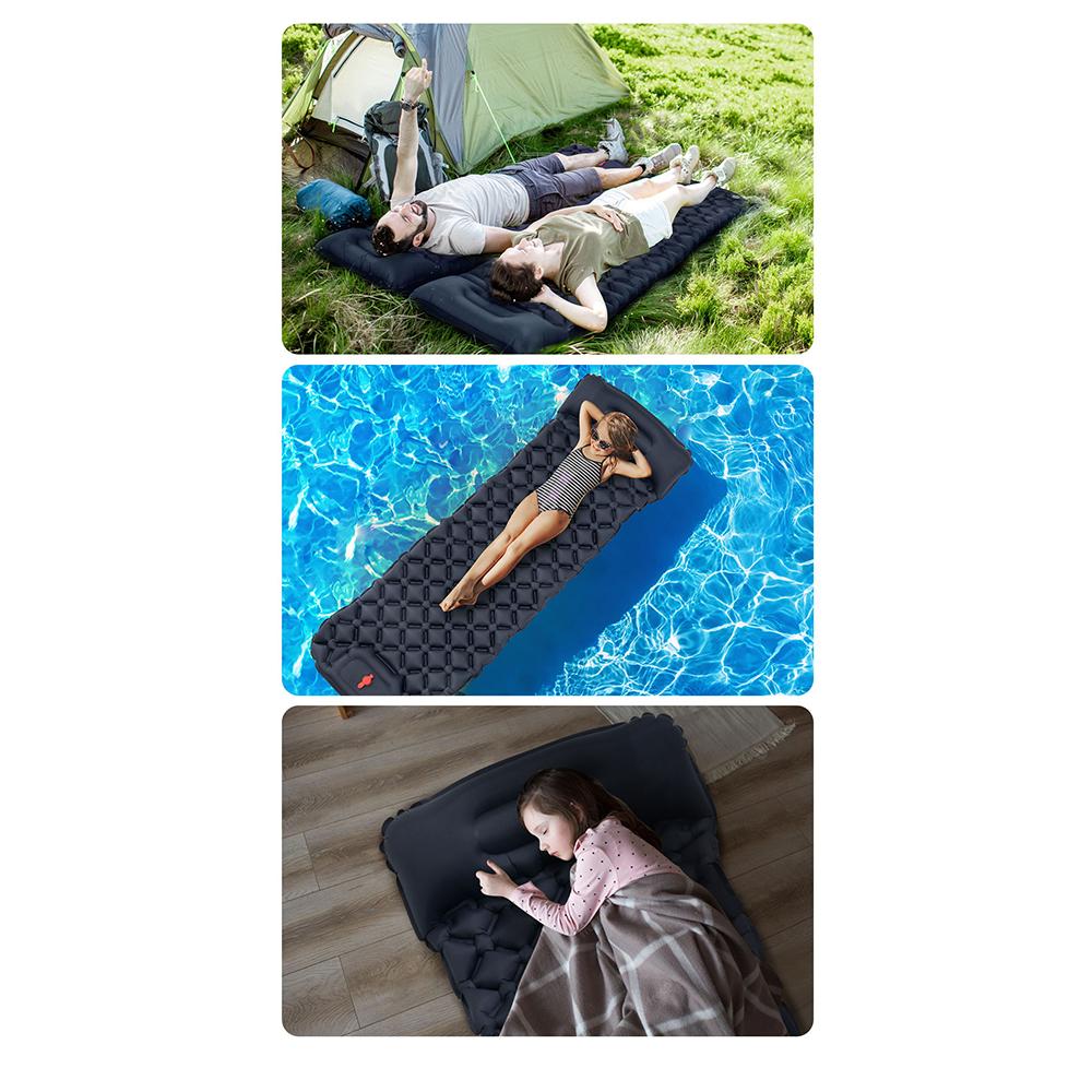 Надувной коврик для сна на открытом воздухе, надувной матрас для кемпинга, встроенный насос, сверхлегкий дорожный коврик на воздушной подушке с подголовником для путешествий, пешего туризма