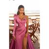Sexy One Shoulder Evening Dress Silks and Satins Long One-Shoulder Trailing Banquet Evening Dress