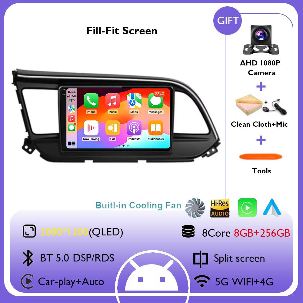 For Hyundai Elantra 6 2018 - 2020 Android 14 Car Radio Multimedia Video Player Navigation GPS Wireless Android Carplay WIFI 4G