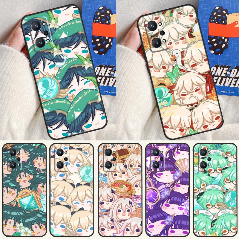 Милый Мультяшный Genshin Impact Для Realme GT7 Pro GT 6T 6 5 C67 C61 C55 C53 C51 C21Y C25S C75 10 11 12 13 14 Pro Plus Чехол