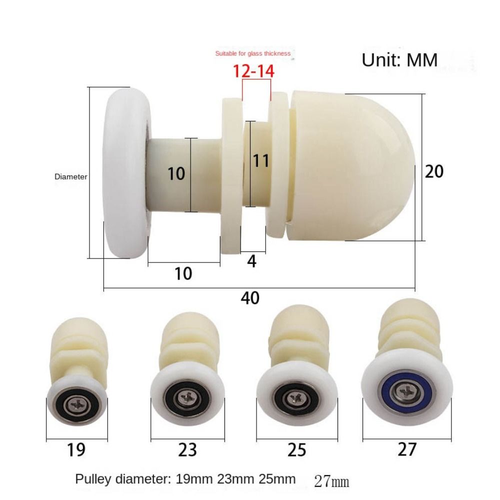 Ролики для душевой двери из ПВХ, запасные части, подвесное колесо, новый шкив для стеклянной двери, ванная комната