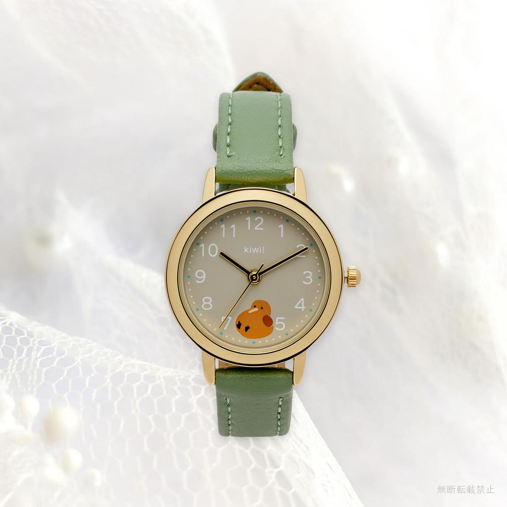 Fieldwork Analog Watch with Leather Animal Soft and Women's Strap, Watch, Kiwi, Round, Green, JN035-3