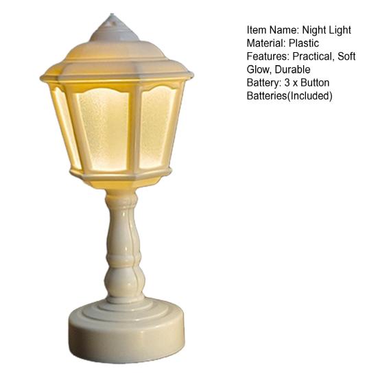 LED Night Light Soft Warm Glow Flicker Free Battery Powered Retro Style LED Table Lamp Bedside Light Decoration