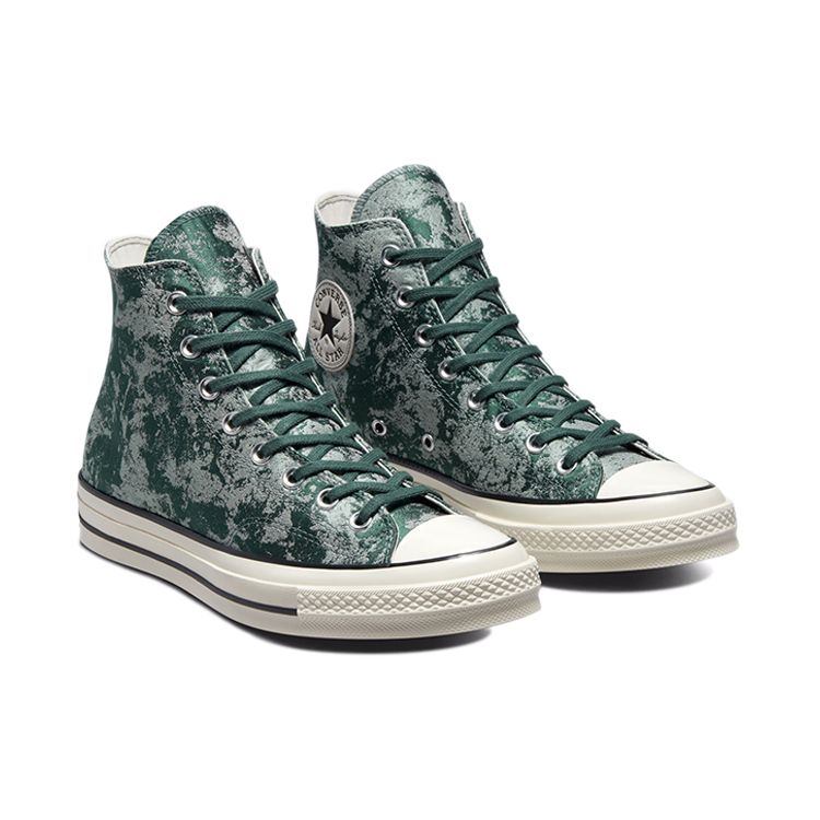 Converse Chuck Taylor All Star 1970-е Повседневные Удобные Модные Высокие Кеды из Канваса Унисекс Темно-зеленый Серый 171411C