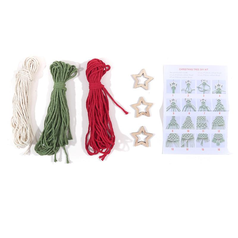 3PCS/Set Christmas Tree DIY Kits Woven Macrame Christmas Tree Set Wall Hangings Decor For Home Wall Hanging Ornament