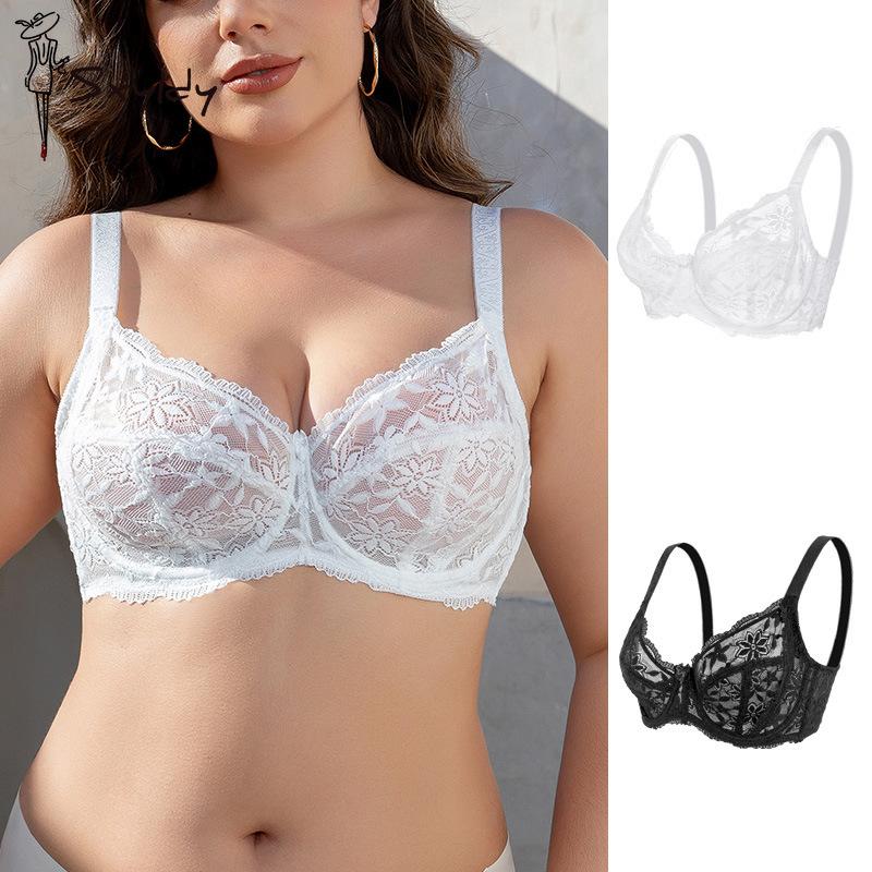 Женские сексуальные кружевные бюстгальтеры больших размеров Push Up Bralette Hollow Out Lingerie Вышитый бюстгальтер Бюстгальтер Женское нижнее белье на косточках