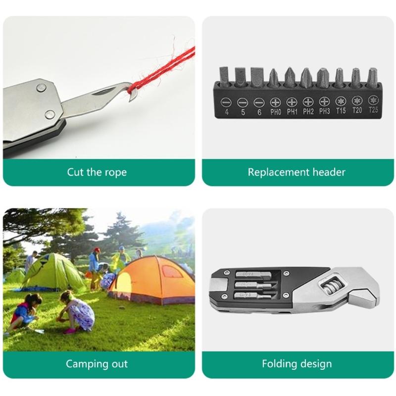 Разводной ключ 3-6 мм Портативный шестигранный ключ Интуитивно понятный креативный универсальный инструмент-гаечный ключ с рукояткой для кемпинга на открытом воздухе