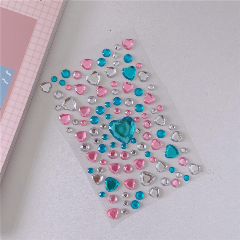 3D стерео стразовая наклейка для журнала скрапбукинга блестящее сердце DIY декоративная наклейка для девочки корейская мода наклейка школьные принадлежности