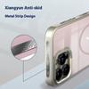 For iPhone 16 Pro Max Case Compatible with MagSafe Metal Lens Frame TPU+Acrylic Phone Back Cover