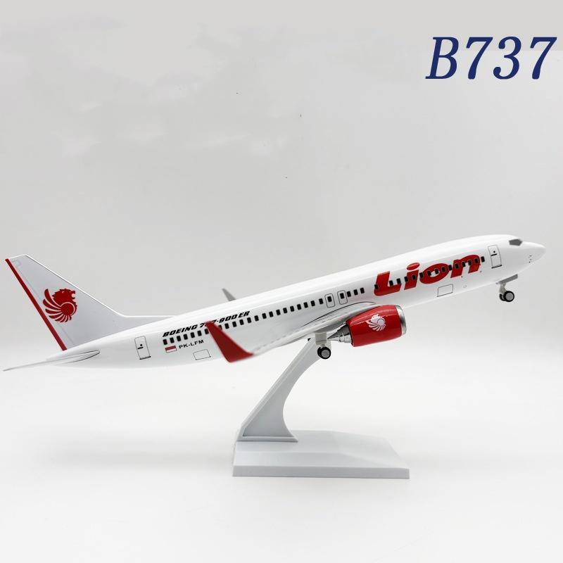 Модель самолета B737 Lion Air 30 см, смоляные игрушки-самолеты для детей, модели с подставкой, имитация авиалайнера, масштабная модель, коллекционная